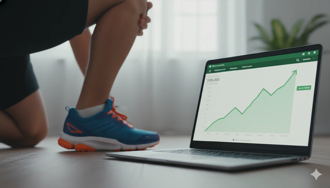 Ilustração combinando corrida e finanças